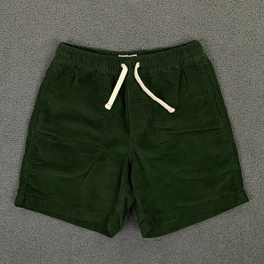 Wallace & Barnes 6" Corduroy Shorts Mens XS Green Drawstring Elastic Waist Jcrew